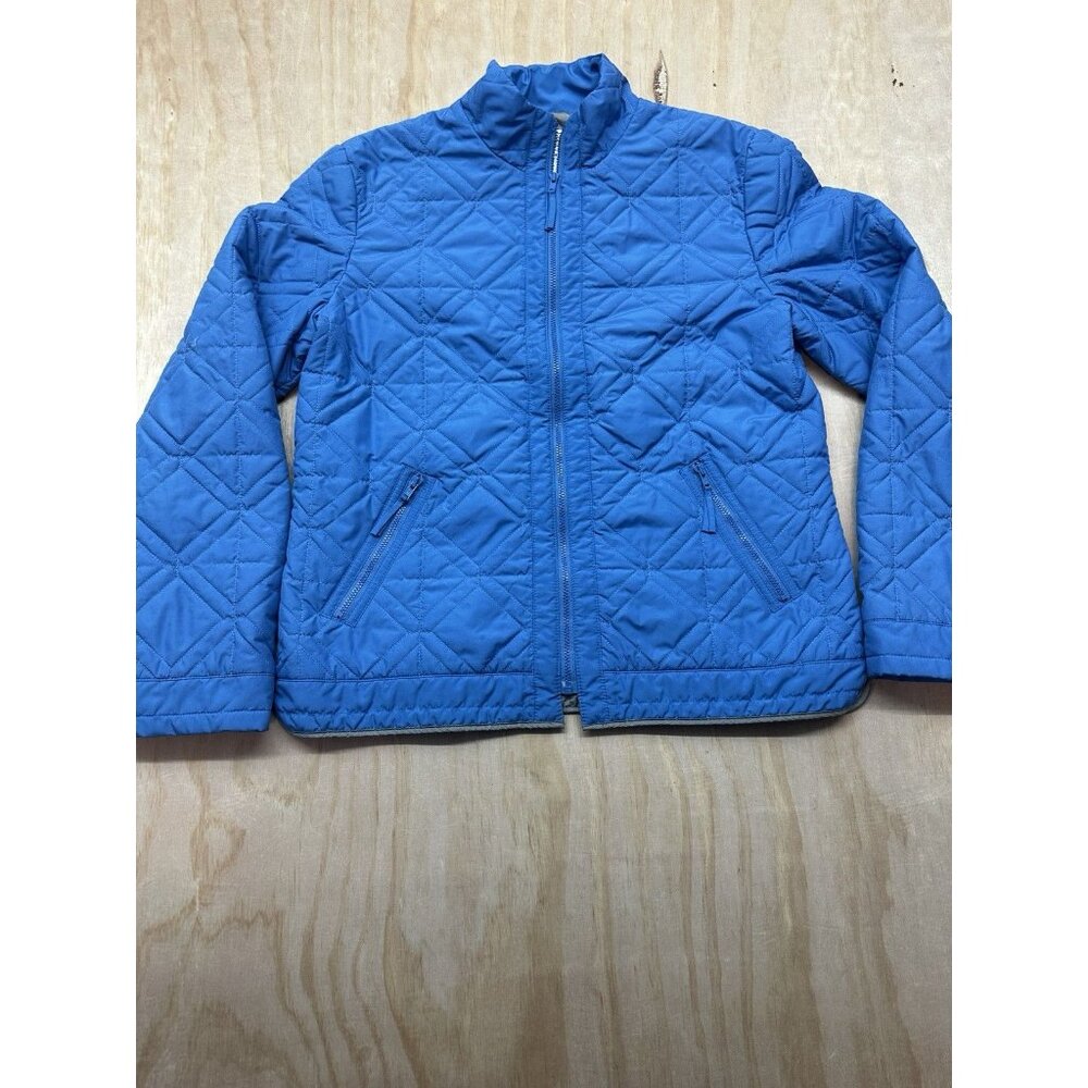 Talbots Blue Quilted Zip Front Jacket‎ Sz S Nylon Lightweight Women’s Classic